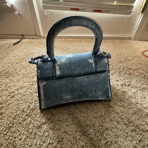 BALENCIAGA Hourglass Small Leather Denim Print Crossbody Bag - Perfect Shape - Picture 5 of 17